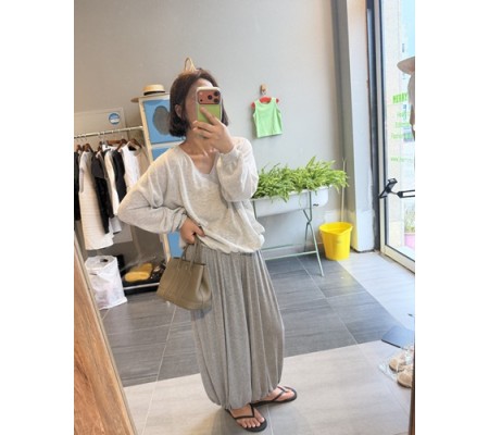 브이넥여름썸머루즈t